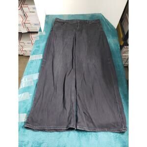 American Eagle Jeans Size 14 Womens Black Stretch Pants Low Rise Baggy Wide Leg